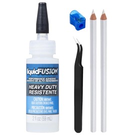 2oz Liquid Fusion - Premium Urethane Adhesive for Crafts, Rhinestone Glue - Pixiss Rhinestone Tool Kit - Wax Pen, Rhinestones Picker Tool Needle Tweezers - Jewelry Glue for Jewelry Making, Nail Art