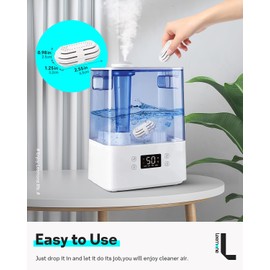 Leemone 4 Pack Humidifier Water Softener Cleaning Demineralization Cartridge Compatible with All LEVOIT Top Fill Humidifiers, Calcium and Magnesium Ion Softening