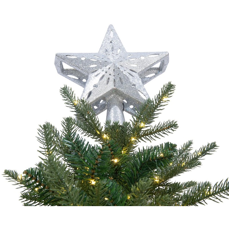 infactory Christmas Tree Toppers: LED Poinsettia Tree Topper with Projector,