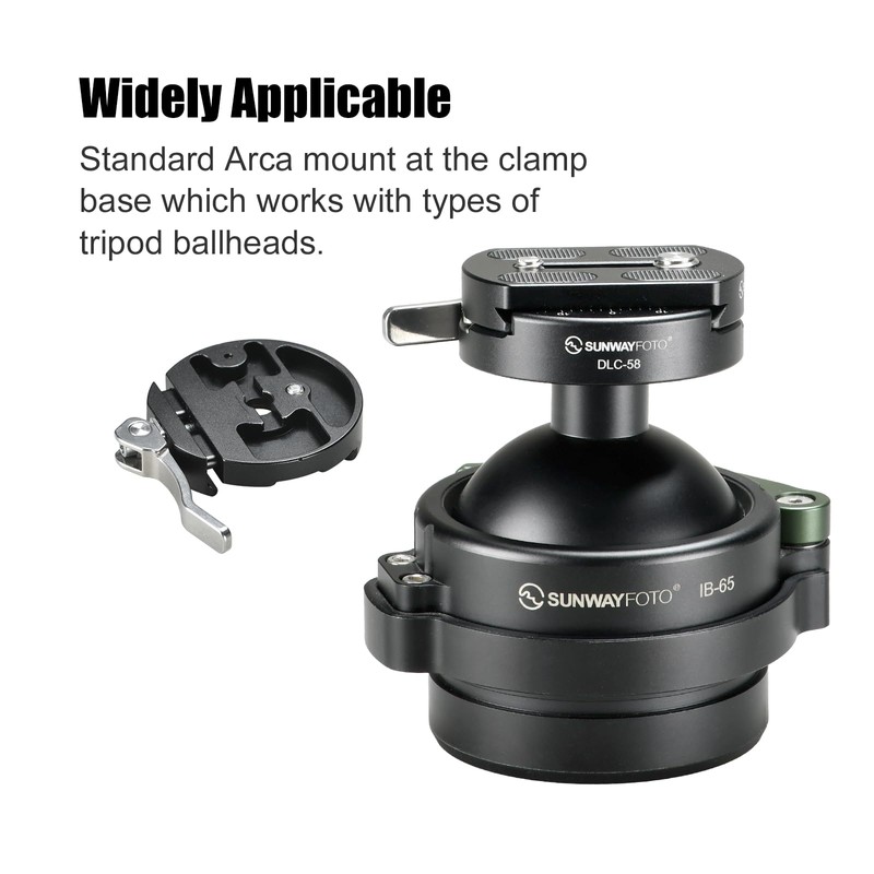 58mm Round Arca Swiss Clamp,Lever QR Clip for Tripod Head