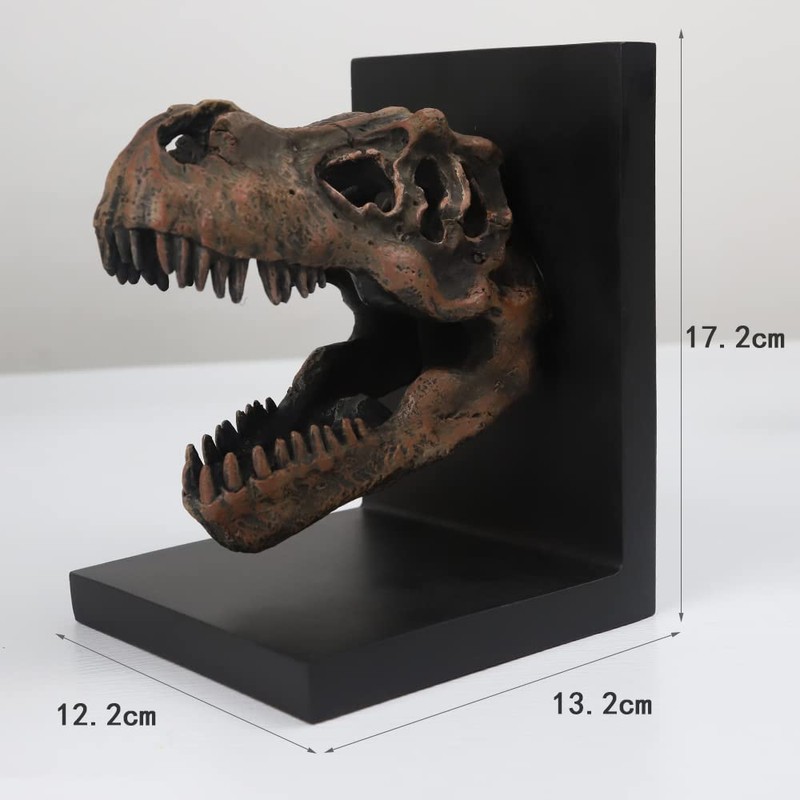 Tyrannosaurus Rex T-Rex Skull Bookend Decorative Book Decor,Home Decorative Resin