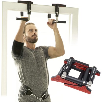 Jayflex Fitness - CrossGrips - Door Pull-up Bar Handles - Doorframe Pullup Bar - Home and Travel Doorway Gym - Smart Clamp Adjustable - Portable
