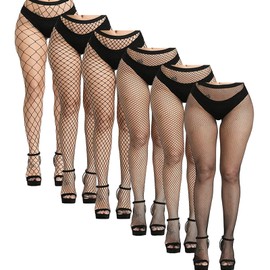YOGINGO Fishnet Stockings Tights Fishnet Stockings Tights Fishnet Stockings High Waist Fishing Net Tights for Women Pack of 2, Clear-14, Unit size