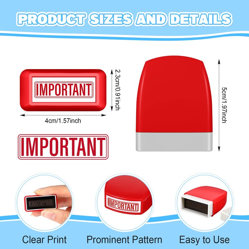 Crtiin 16 Pcs Office Stamp Set Message Self Inking Rubber