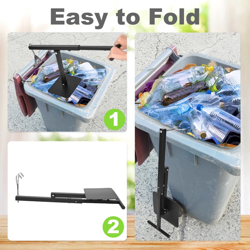 ikare Manual Trash Compactor for 60-100L Bins, Trash Compactor for