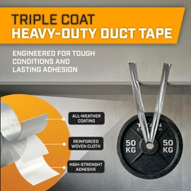 Lockport Duct Tape Heavy Duty Waterproof,20 Yards x 2 Inch,Strong Adhesive Roll for Indoor & Outdoor Repair,No Residue,Tear by Hand - Duct Tape Bulk Value (Silver, 1-Pack (45 Yards x 2 Inch))