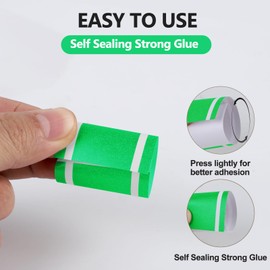 Germiwipe Paper Napkin Band Box of 500,Napkin Rings Self Adhesive,Silverware Wraps Bands (Green Stripe, Green Stripe -500 PCS)