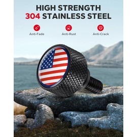 AMAZICHA Stainless Seat Bolt Fender Rear Seat Screw with Flag Pattern 1/4"-20 Thread Compatible with 1997-2025 Harley Davidson Touring XG XL Dyna Softail Sportster CVO Fatbob Black