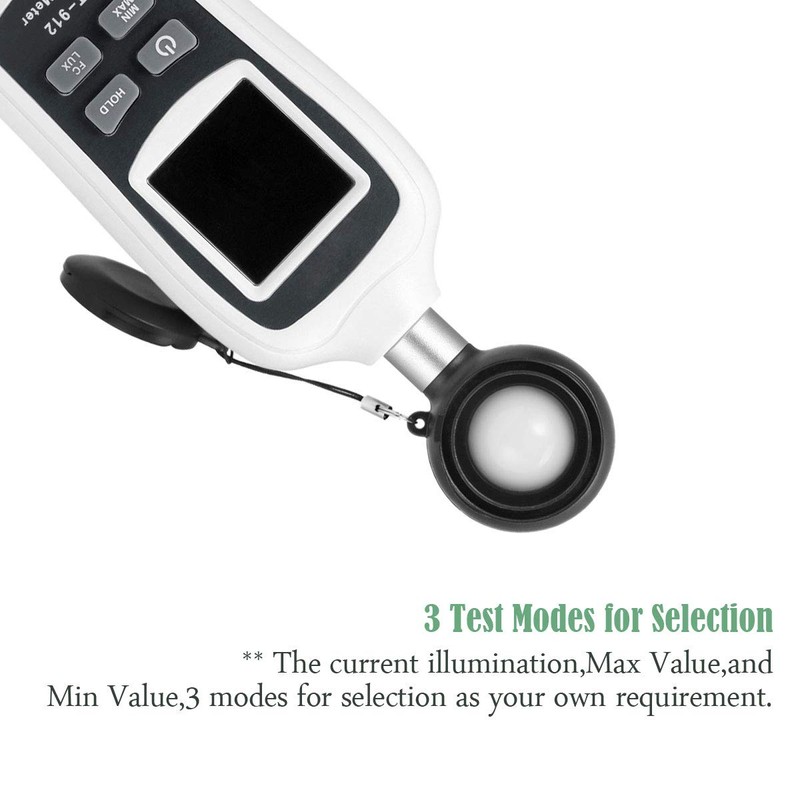 Digital Light Meter,V·Resourcing Handheld Illuminance Meter with Ambient Temperature Measurer,Range