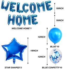 Baby Shower Decorations for Boy, Blue Banner Star Balloons welcome home Party Supplies Set for Baby Shower Boy Birthday Wedding Gender Reveal Party Supplies