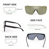 FEISEDY Mirrored Oversized Rimless Sunglasses for Women Men Flat Top