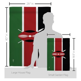 Americana Home & Garden FK140126-BO Kenya World Nationality Decorative Vertical Kit, House & Garden Flags Set w/Flagpole, Multi-Color
