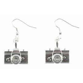 Miniblings Earrings Photo Photography Photographic Camera Photographer Camera Silver 2 cm