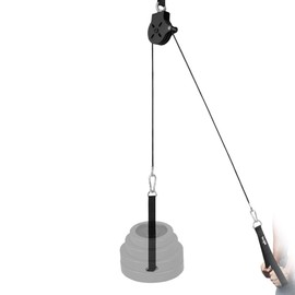 Yes4All Cable Pulley Attachment Single Set – 2-inch Olympic Bars Compatible LAT Pulldown Pulley & Home Gym Pulley, A. Black - Single