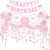 183pcs Coquette Birthday Decorations Pink Bow Birthday Party Supplies with