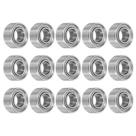 sourcing map 15pcs MR63ZZ Deep Groove Ball Bearings 3x6x2.5mm Chrome Steel Miniature Bearing Double Shielded Precision Bearings, P6 (ABEC 3)