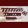 Christmas Press on Nails Red Fake Nails Short Square False
