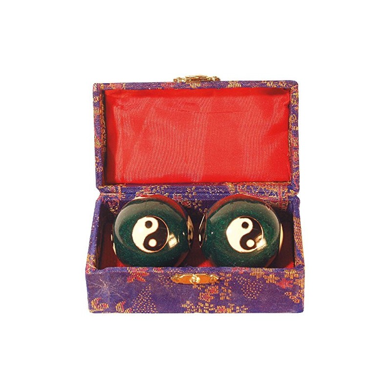 Elegant Qi Gong Ball Enamelled Meditation Ball Yin Yang Blue