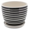Napco Striped Black and White Ribbed 4 x 5 Inch