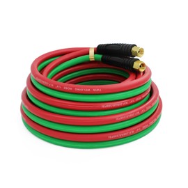 RX WELD Oxygen Acetylene Hose 1/4-Inch × 25 Feet with 9/16"-18 B fittings,Torch Hose,Grade R (25 Feet)