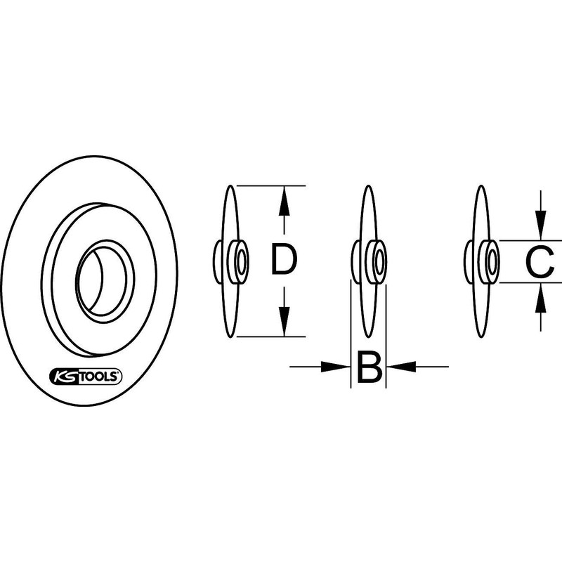 KS Tools 103.5001 Replacement Cutting Wheel for Pipe Cutter, Metal,