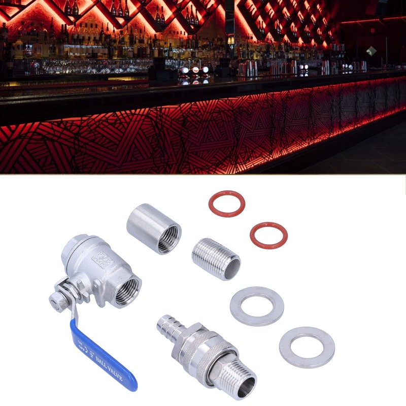Weldless Kettle Valve Kit 1/2in BSP Ball Valve Quick Connector