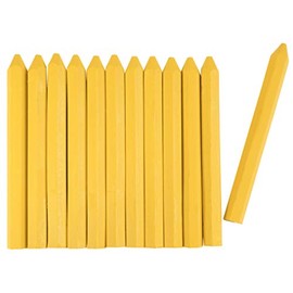 Connex Signing Chalk Yellow - Diameter 13 x 120 mm - Practical Set of 12 Pieces - For Wood, Concrete, Iron, Textiles etc. - Weatherproof and Non-fading - Hexagonal Shape / Marking Chalk / Forest Chalk
