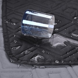 Imperial Rooms Sofa Cover 1 Seater Black - Dark Grey Non Slip Sofa Slipcovers 100% Water Resistant Reversible Quilted Sofa Protectors from Pets/Dogs, Adjustable Elastic Strap Couch Covers