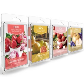 UCC Wax Melts with Strong Fragrance, Long Lasting Premium Plant Based Natural Soy Scented Melts Cubes, Wax Melts Tarts, Colored Wax Melt - 4 Pack