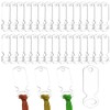 PH PandaHall 50pcs Acrylic Clear Thread Drops, Rectangle Cross Stitch