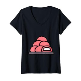 Womens Really Like Mochi Sweet New Year Dessert V-Neck T-Shirt