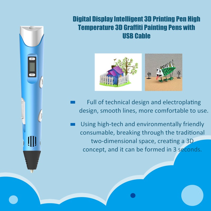 Digital Display Intelligent 3D Printing Pen High Temperature 3D Graffiti
