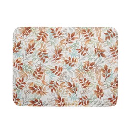 Fall Dish Drying Mat for Kitchen Counter 18x24 Burnt Orange Leaves Autumn Harvest Theme Thanksgiving Absorbent Reversible Microfiber Drying Mats Kitchen Countertop Protector Dishes Drainer Pad