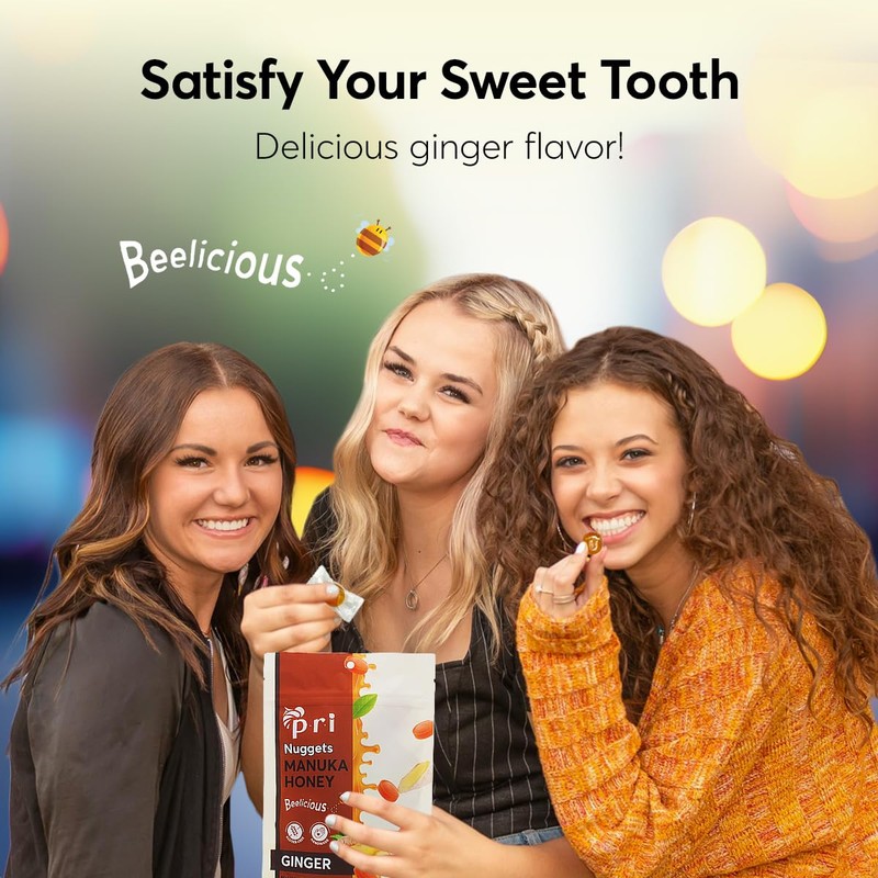 P.R.I Manuka Honey & Ginger Nuggets, Sweet and All Natural