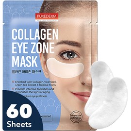 Deluxe Collagen Eye Mask Collagen Pads For Women By Purederm 2 Pack Of 30 Sheets/Natural Eye Patches With Anti-aging and Wrinkle Care Properties/Help Reduce Dark Circles and Puffiness