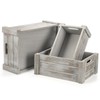 Hacaroa 3 Pack Wood Crates with Handles, Rustic Nesting Storage