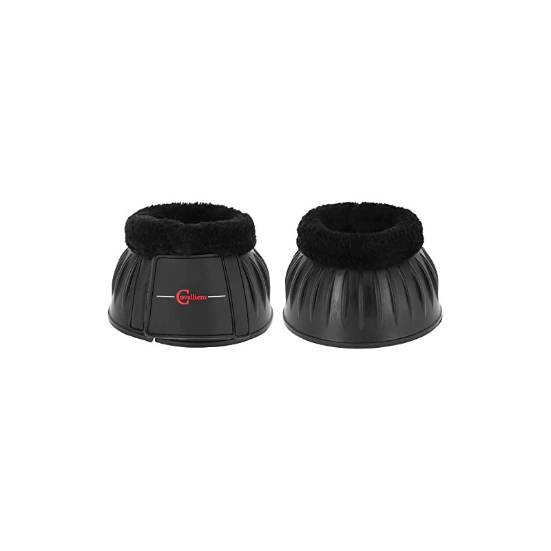 Covalliero Rubber Bell Boots with Fur Trim Black Size: Pony
