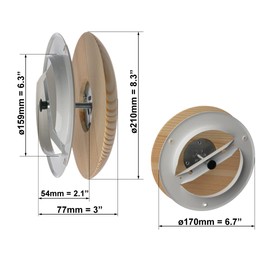 Diameter 160 mm Wooden Disc Valve Exhaust and Supply Air Ceiling Valve Ventilation Grille Sauna