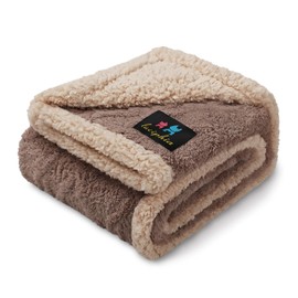 Luciphia Waterproof Pet Blanket, Liquid Pee Proof Dog Blankets for Sofa Bed Couch, Reversible Sherpa Fleece Furniture Protector Cover for Small Medium Large Dogs Cats,Khaki Small（40" x 28"）