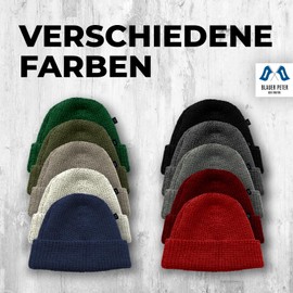 Blauer Peter - Knitted Hat - Merino - Plain - 10 Colours, Light grey