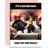 Black Lab Birthday Card - Chill out and Relax -