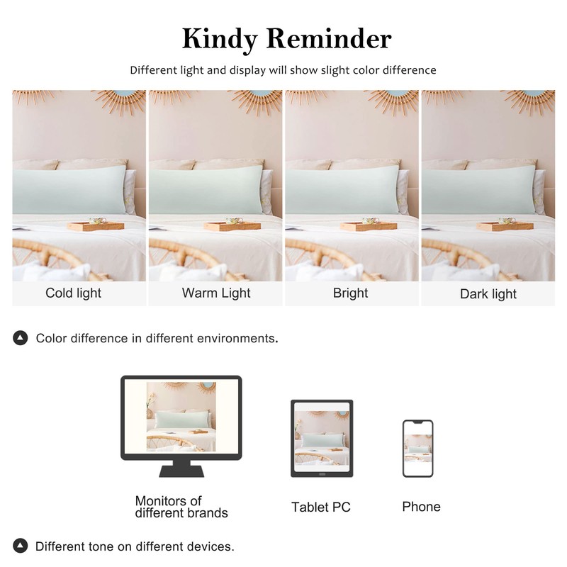 PiccoCasa Body Pillow Cover Envelope Microfiber Solid Scandinavian Long Pillow