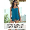 Miusey Basic Tank Top Women, V Neckline Flowy Hem Tunics