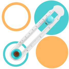 Qaestuan Circle Paper Cutter, 2-20 cm Adjustable Rotary Paper Cutter, Scrapbooking Paper Tool with Clear Scale, Suitable for DIY Work, Offices, Nurseries, Schools