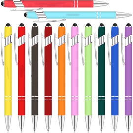 12 Pieces Quotes Pen Inspirational Ballpoint Pen with Stylus Tip Motivational Messages Pen Metal Inspirational Pen Set Metal Black Ink Pens Encouraging Stylus Pen(Assorted,Motivational Style)