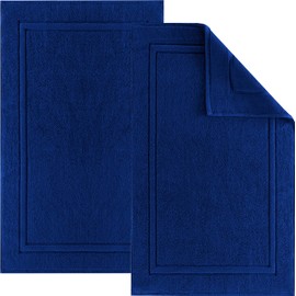 Royalz Collection 2 Pack Blue Floor Towels for bathroom – 22x34 Inches, 820 GSM - 100% Cotton, Luxury Bath Mat Towel (Not a Bathroom Rug) Easy to Wash and Quick Dry
