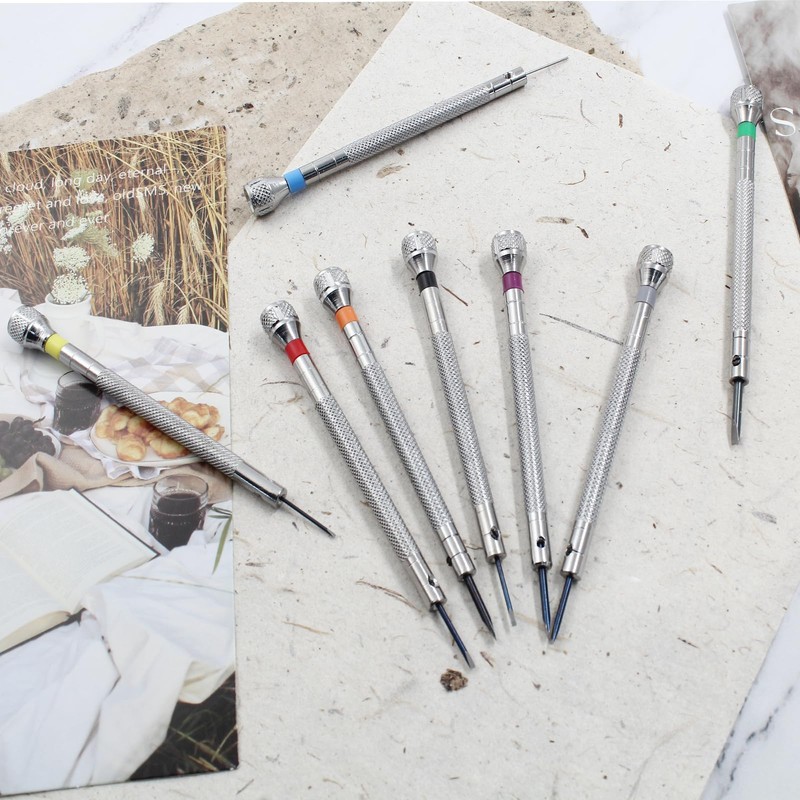 PHITUODA 8 pieces 0.6-2.0mm Professional Precision Micro Flat Head Screwdriver