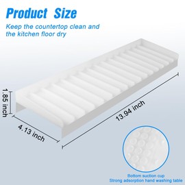 LucyPhy Silicone Sink Edge Protector Kitchen Sink Splash Guards Countertop Protector for Kitchen Sink for Kitchen Bathroom (Transparent, 14inch with Suction Cup)