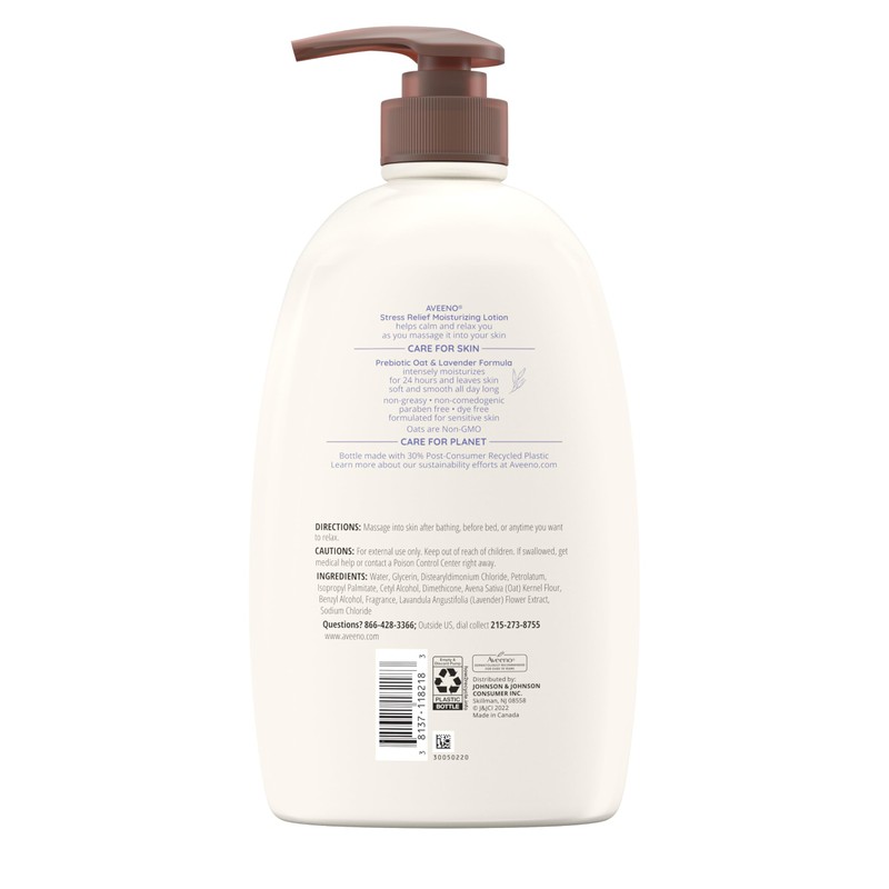 Aveeno Stress Relief Moisturizing Body Lotion 33 Fl Oz, Lavender