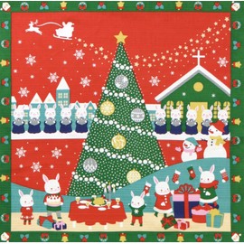 Maeda Dyeing Co., Ltd. Four Seasons Color Cloth, Christmas Night, Size: Approx. 19.7 x 19.7 inches (50 x 50 cm)